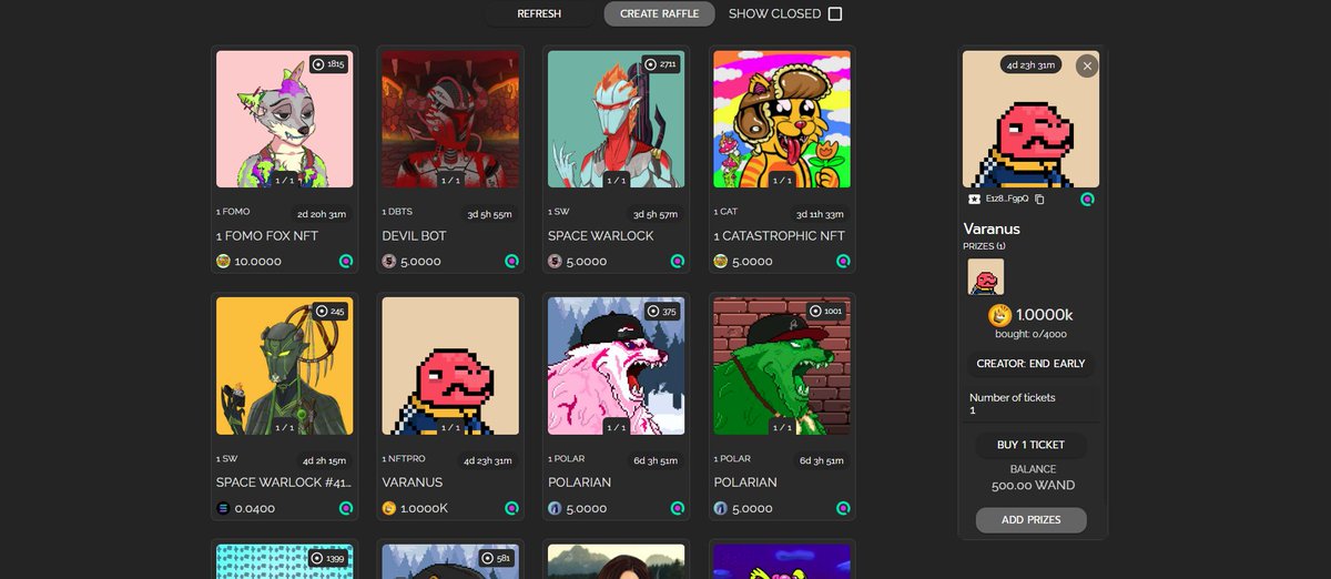BONK BONK BONK 
$Bonk has now been added to our marketplace and our very first raffle is up.
We have a @varanusnft going for 1k $bonk a ticket 
spacewarlock.neft.shop/Raffles