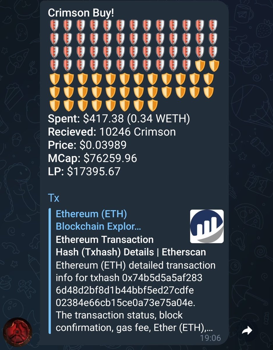 CrimsonEco's tweet photo. Our customised buybot is almost here! 
Soon you'll be able to integrate your own fully customized bot without any ads on it!

In addition to that our buybot fetches real live data with each buy to ensure the MC, Price and LP is 100% accurate.

#Crimson #CrimsonEco https://t.co/GtQDygvCBW