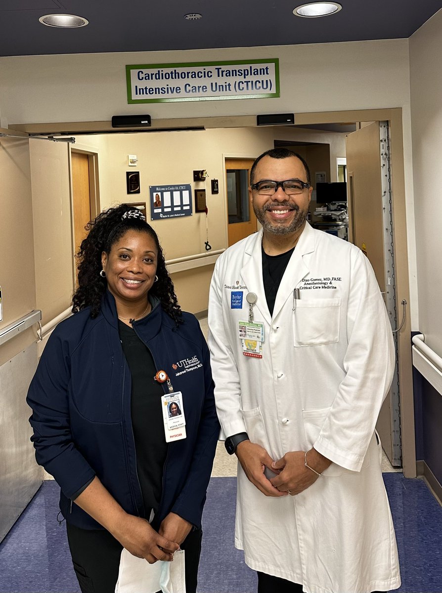 Our @BCMAnesthesia educational mission is expanding. Dr. Thompson is the first UT Crit Care Fellow to join our monthly Tx-LVAD-MCS rotation @Texas_Heart. Thanks, @dr_g_williams for promoting unity across @TXMedCenter. The future of Cardiovascular Surgical Crit Care is upon us!