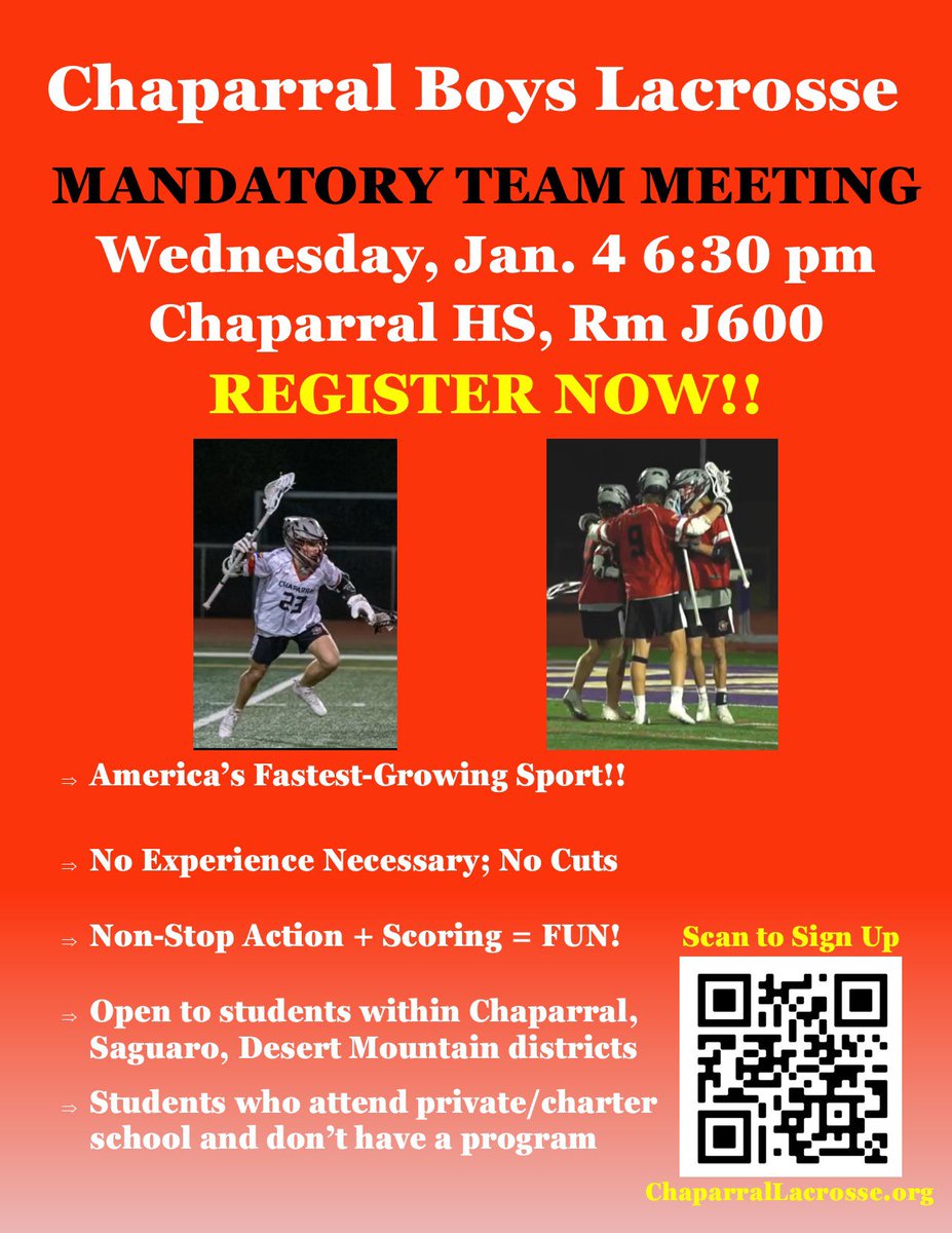 2023 season starts tomorrow. Join us for mandatory team meeting at 6:30 pm on January 4 at Chap HS room J600. Then practice on Monday!! Let’s Go!