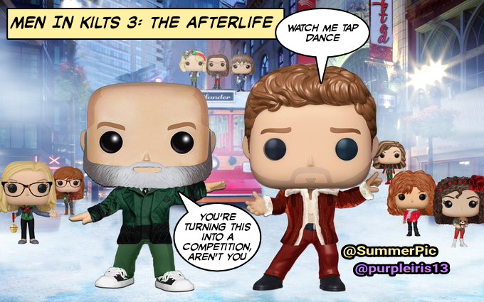 What We're Looking Forward To in 2023: #2: Men in Kilts 3: The Afterlife. Which is mainly a sequel to Spirited, but starring #GrahamMcTavish & @SamHeughan with #Outlander fans as backup singer/dancers. (OK we might have made this one up) @SummerPic @MenInKiltsSTARZ