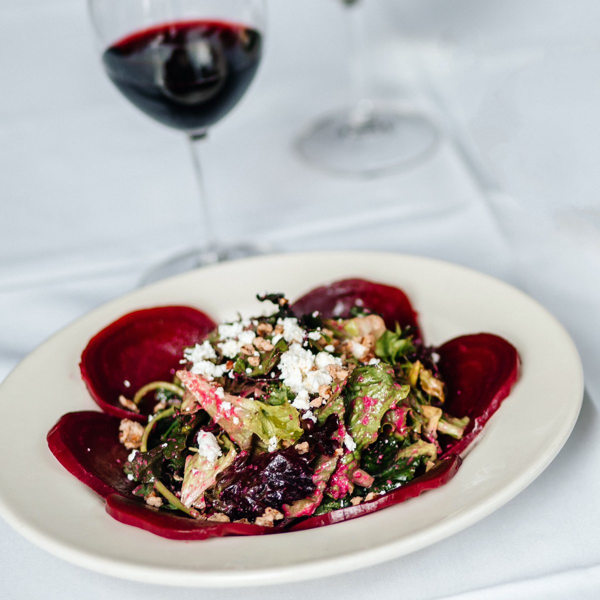 Try our Roasted Beet Salad made with goat cheese, mixed greens, kale, candied pecans &amp; beet vinaigrette. 

During these cold winter months, the body thrives best on foods that occur naturally in that season, such as root vegetables like beets! 

#Letsprime #Roastedbeetsalad