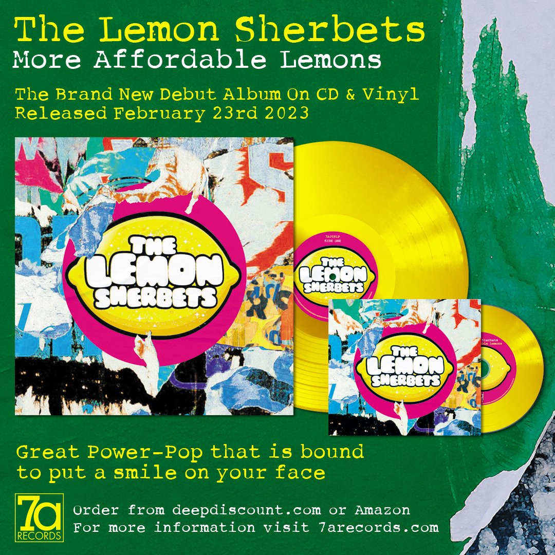We are proud to present the debut album by The Lemon Sherbets – “More Affordable Lemons”. Released on February 23. Available on Yellow Vinyl and on CD with a 20 page booklet. Pre-order the album here:
US Customers: deepdiscount.com/search?q=lemon…
UK Customers:
amazon.co.uk/Affordable-Lem…