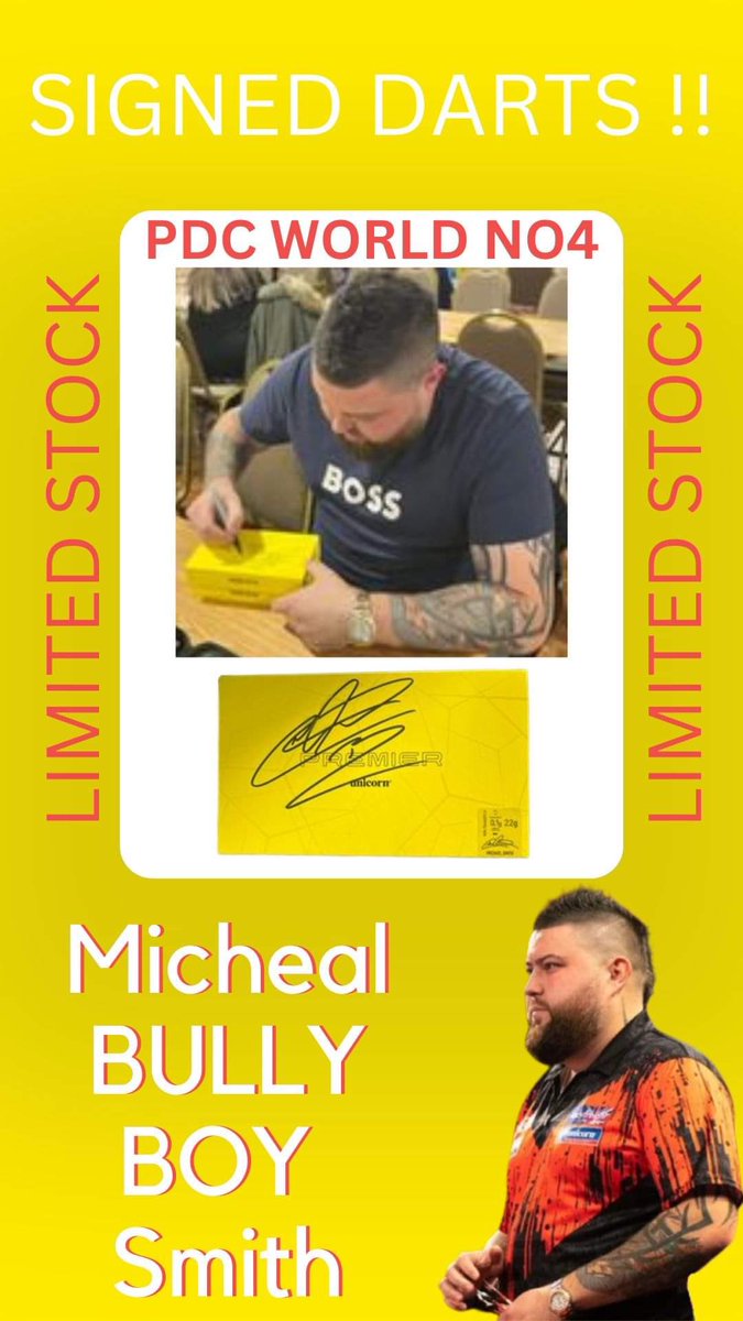 Darts shop WA119NB on Twitter "WIN A Set of Michael180Smith SIGNED 