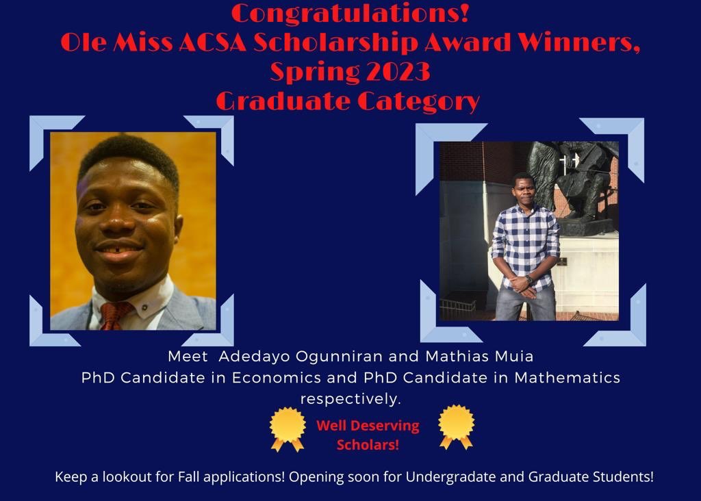 acsaolemiss's tweet photo. Congratulations to our winners! https://t.co/8q4ic2porQ