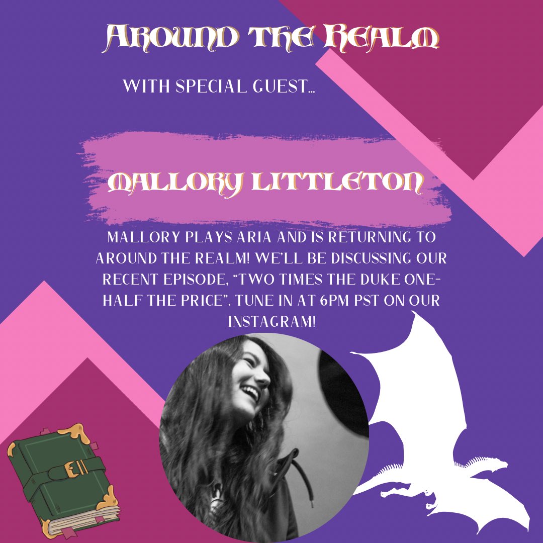 temporarylegend's tweet photo. Today’s returning guest is Mallory Littleton! Be sure to bring friends &amp; bring questions, 6pm PST on our Instagram!
@DeckNine_Mal 
#aroundtherealm #realmsnroleplay #temporarylegend #sovereignofdeath #ttrpg #dnd https://t.co/Ffi7DaV7xX