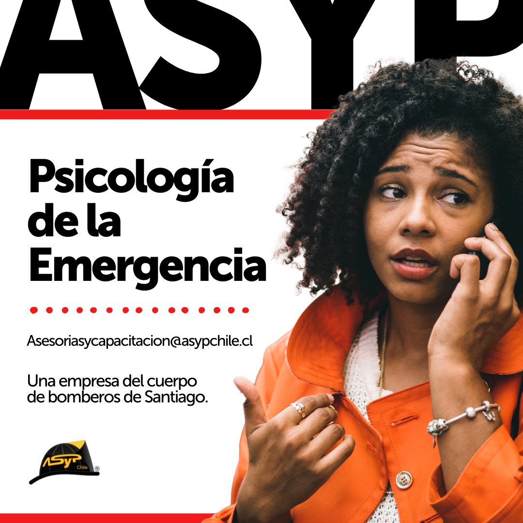 ASPChile's tweet photo. Psicología de la Emergencia.

Aprende a actuar frente al peligro para evitar consecuencias mayores.

Si te interesa esta capacitación envíanos un correo a asesoriasycapacitacion@asypchile.cl o visita https://t.co/6t6qav8Spi.

#ASyP #Bomberos #Capacitaciones #Asesorias #Seguridad https://t.co/czcArexz28
