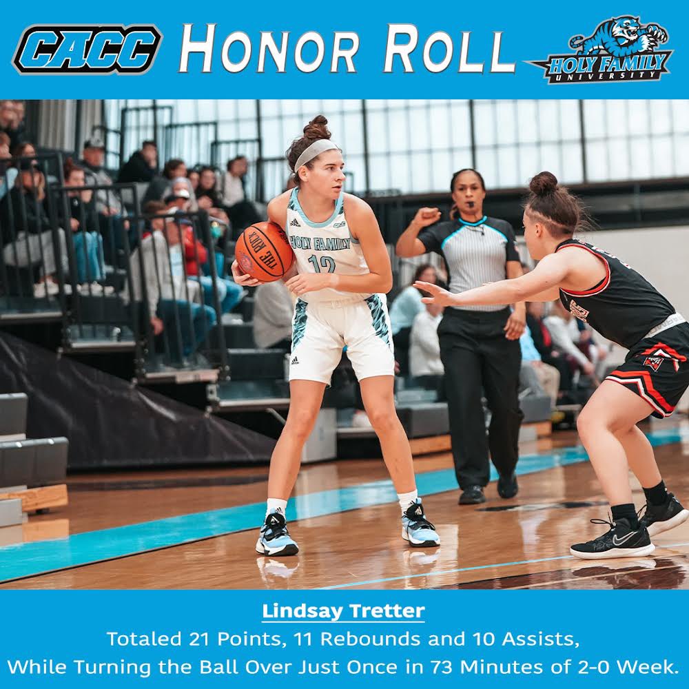 GoHFUTigers's tweet image. Lindsay appears on the first @CACC01 Honor Roll of the New Year after helping @HolyFamily_WBB return from the holiday break with two league wins