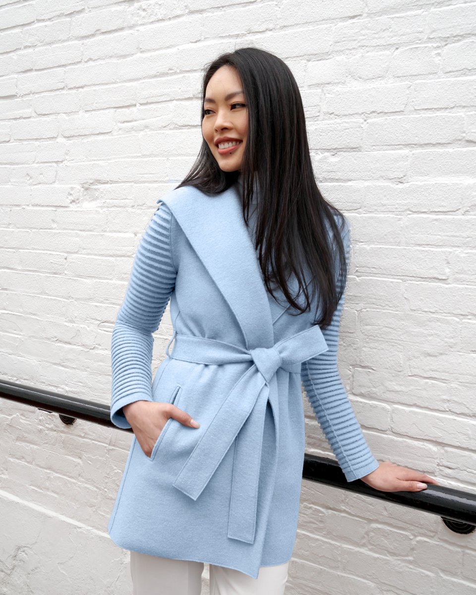 Sentaler's tweet image. Brighten the new year ahead with SENTALER's limited edition Glacial Blue hue. #SENTALERFW23 #CapsuleDrop