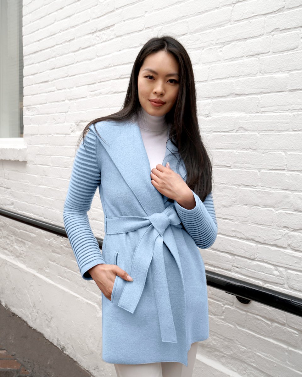 Sentaler's tweet image. Brighten the new year ahead with SENTALER's limited edition Glacial Blue hue. #SENTALERFW23 #CapsuleDrop