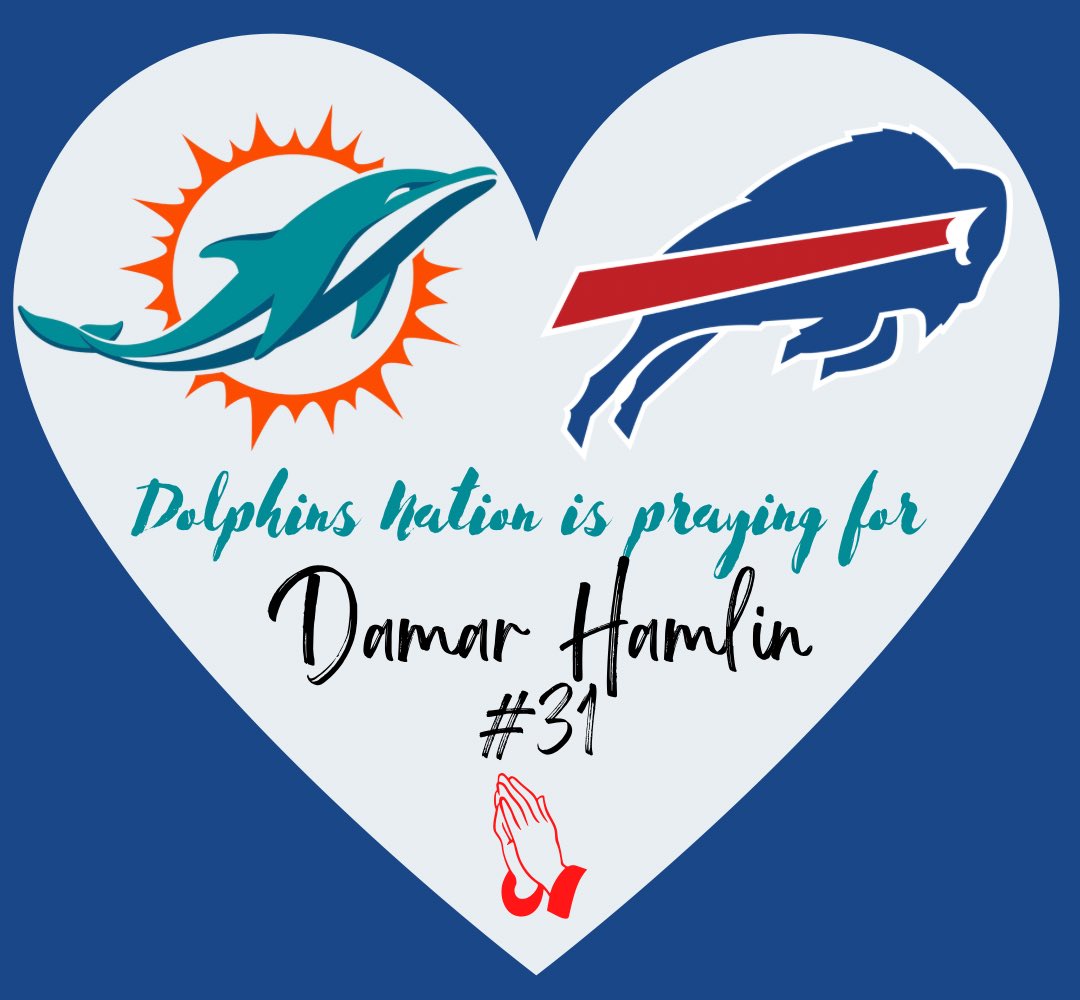 305sportsbabe's tweet photo. #billsmafia  ::  we stand united with you in thoughts and prayers for Damar Hamlin 🙏🏼🧡❤️, the Miami Dolphins #finsup  nation family https://t.co/02lVqm1hmI