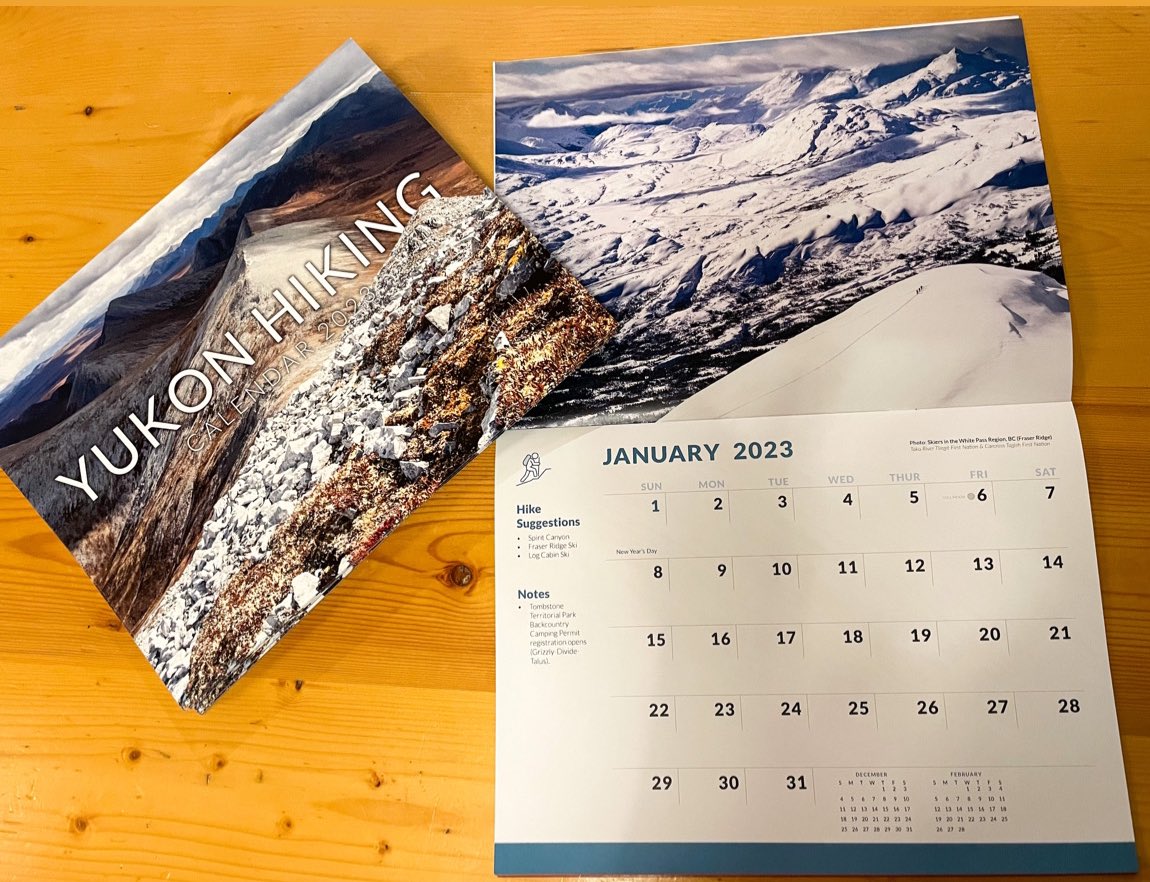 Welcome to a #NewYear!  If you’re like us, you’ve already got a #bucketlist of hikes you want to do in 2023!

We have the perfect planning tool, our first ever CALENDAR! It’s available with 𝐹𝑟𝑒𝑒 𝑆ℎ𝑖𝑝𝑝𝑖𝑛𝑔 across Canada from yukonhiking.ca/calendar.