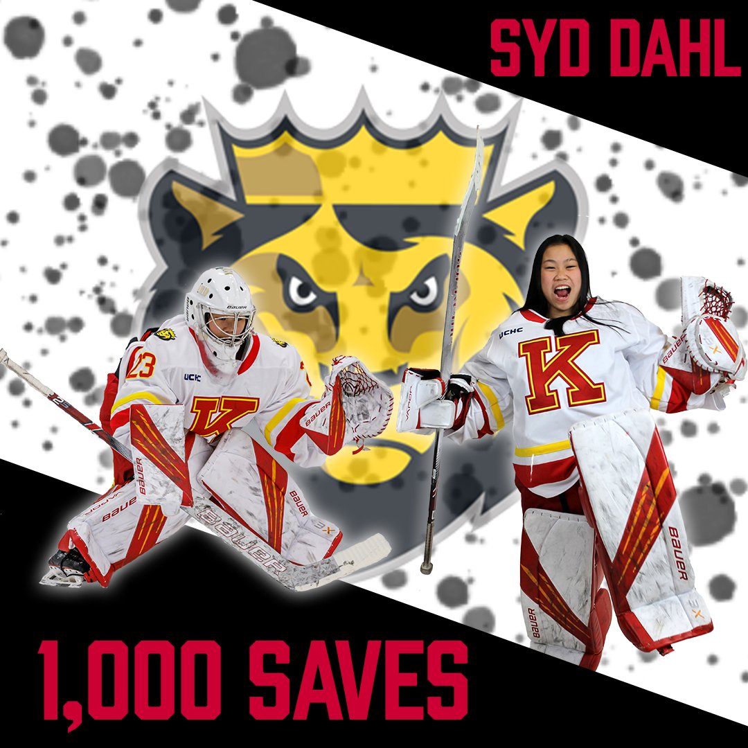 WIH | MILESTONE Huge shoutout to @KingsWHockey sophomore goaltender Syd Dahl who surpassed 1,000 career saves in the final game of 2022! Check out the return of Monarch hockey on Friday afternoon as King's hosts Arcadia at 3 pm at The Rev! #MonarchNation // #EarnTheCrown