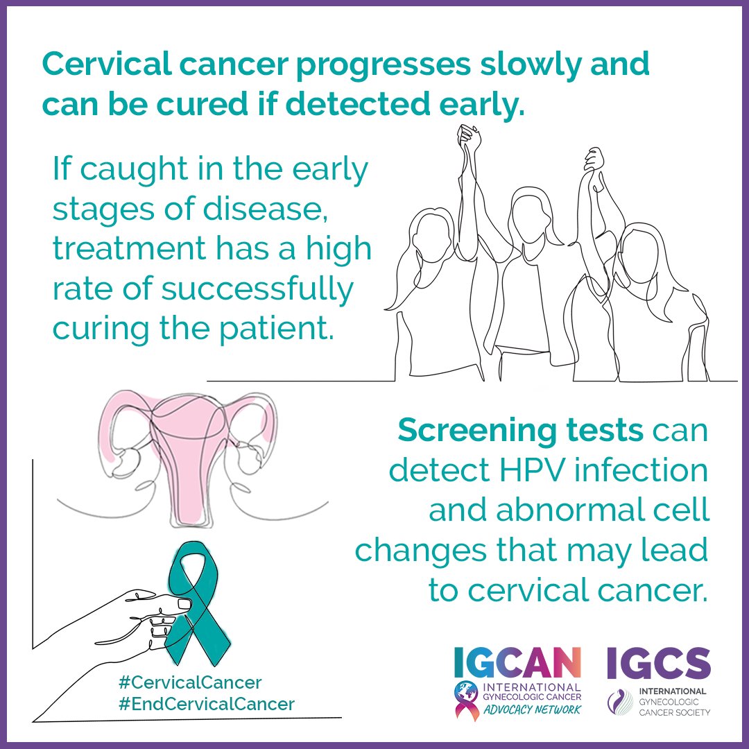 #HPVvaccination can protect against the types of HPV that are the leading cause of cervical cancer.

#CervicalCancer can be effectively treated if diagnosed early through regular #ScreeningTests.