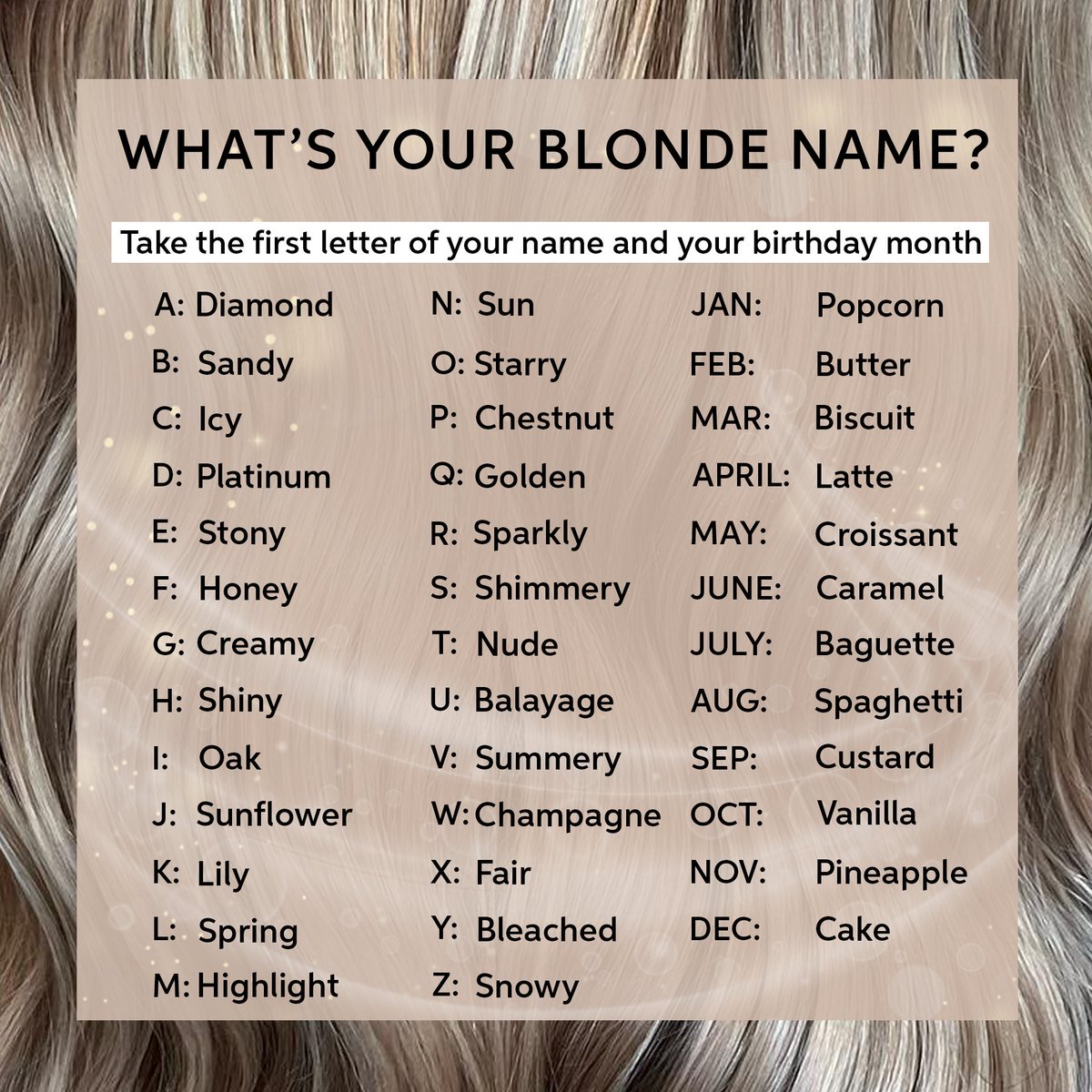 Blonde hair lovers, have we got a treat for you! Let us know your #WellaBlonde name below, and stay tuned later this month for a big reveal 🎉 #WellaColor