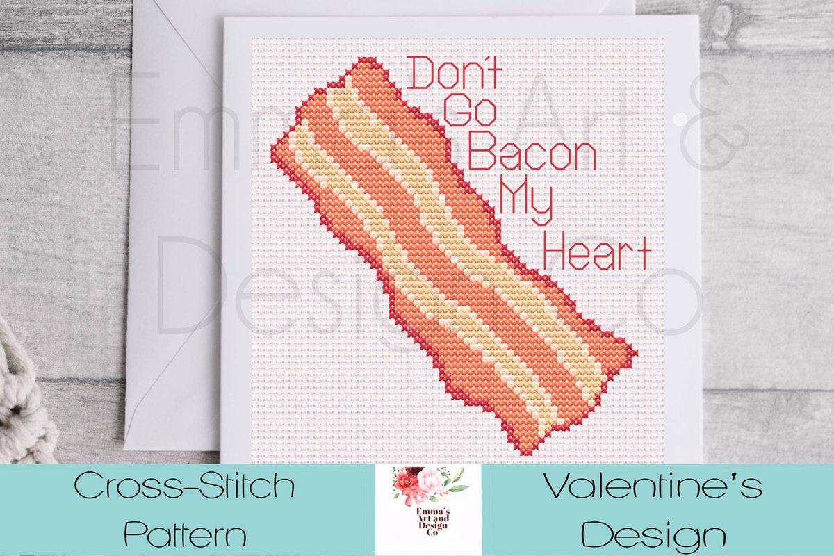 Excited to share this item from my #etsy shop: Don’t Go Bacon My Heart  Cross-Stitch Pattern, #birthday #embroidery #valentinesday #crossstitchpattern #crossstitch #moderncrossstitch #crossstitchchart #countedcrossstitch #crossstitchcard etsy.me/3vzqtK1