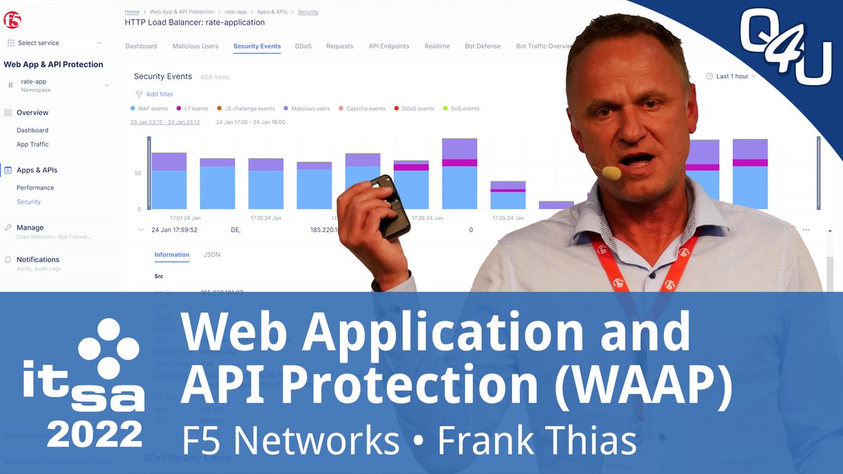 Web Application and #APIProtection (WAAP) - #F5Networks
► url.qso4you.com/5i6

#itsa #itsa2022 #itsecurity #f5networks #waf #webapplicationfirewall #ddos #owasp #apisecurity #botprevention #layer7ddos #webserversecurity #cyberdefense #SQLInjection #XSS #websecurity