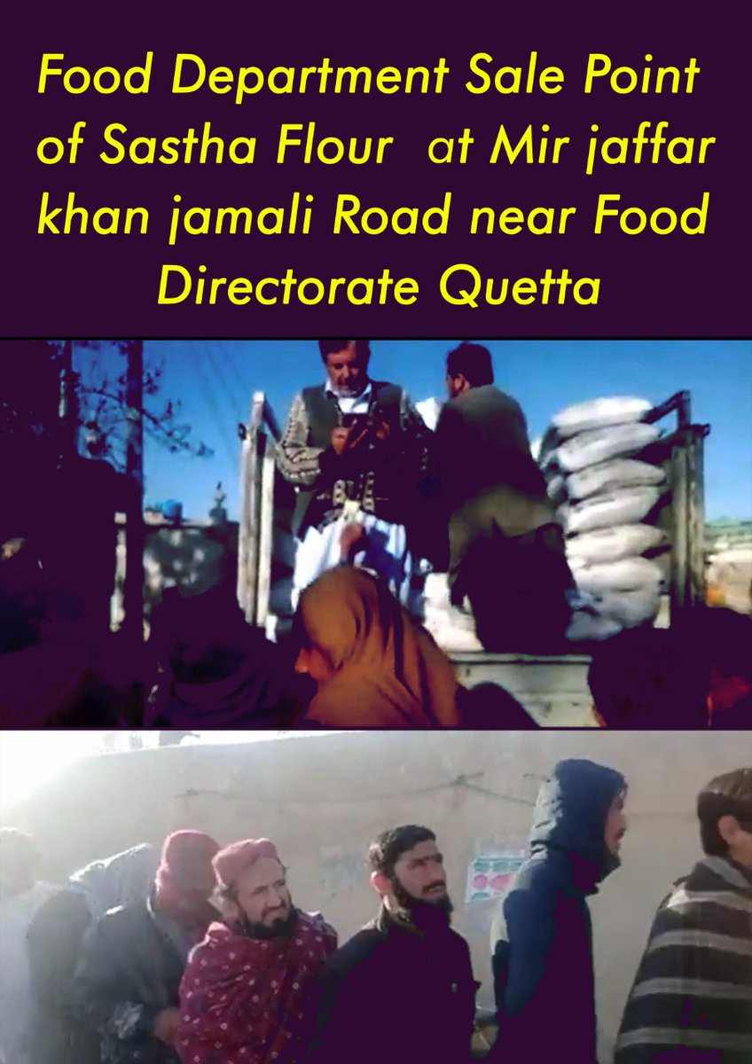 SAUSMF's tweet photo. A sale point has been set up at jafar jamali road in Quetta where low cost flour will be available to the public.
#EmergingBalochistan
@OfficialDGISPR
@peaceforchange
@dpr_gob
@Balochistantv_
@Balochistanfood
 @cmobalochistan https://t.co/ma1anSDKKJ