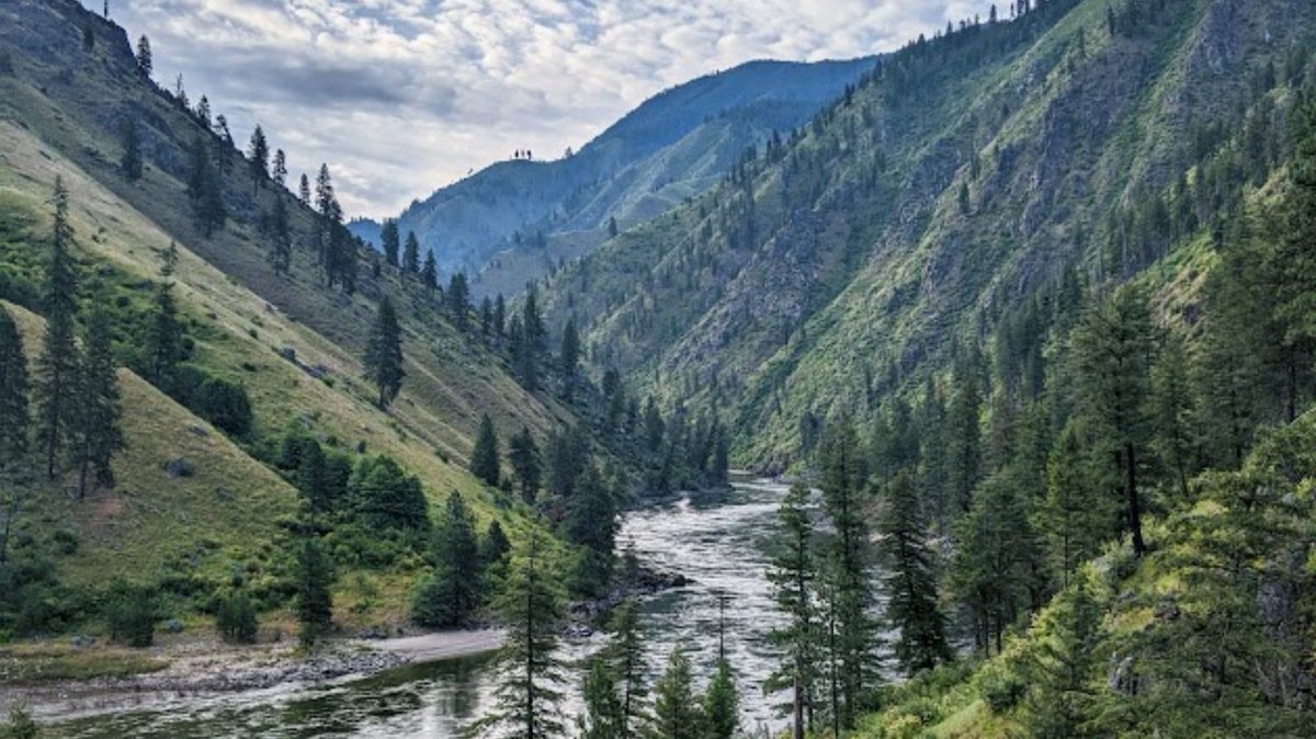 The Salmon River canyon is one of the deepest in North America - one-fifth of a mile deeper than the Grand Canyon. That might be surprising without the sheer walls that you'd expect from deep canyons, but it's instead characterized by rugged ridges that fade into the Idaho sky.