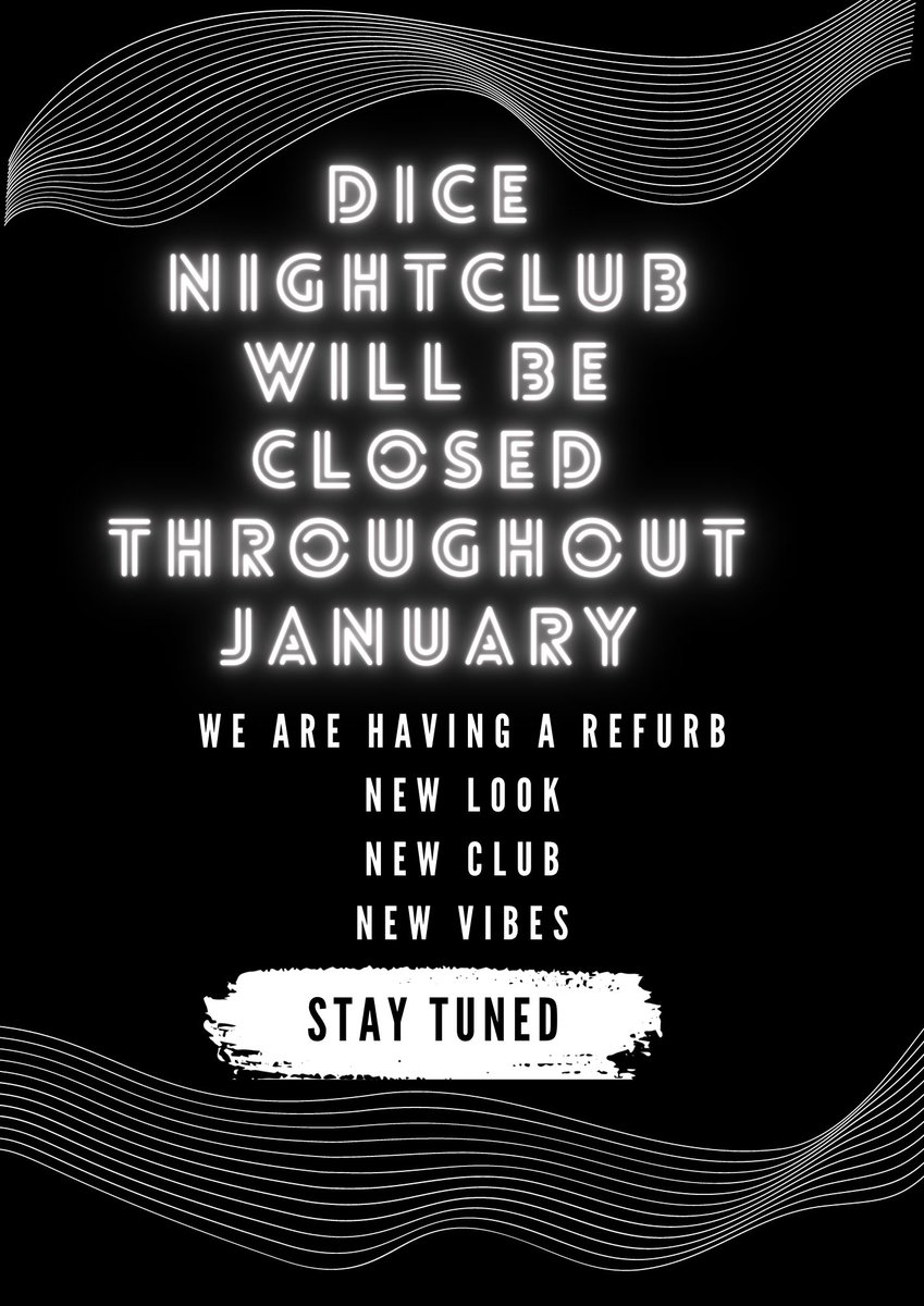 DeejayPeteyP's tweet photo. WE WILL BE CLOSING OUR NIGHTCLUB THOURGHOUT JANUARY FOR A LOVELY NEEDED REFURB TO BRING BACK THE GOOD VIBES. 

WE STILL BE OPENING FOR MAJOR FOOTBALL SO KEEP UPTO DATE WITH OUR FACEBOOK, INTSAGRAM &amp; TWITTER

THANKS FOR SUPPORTING US https://t.co/DtH1pCP7Cw