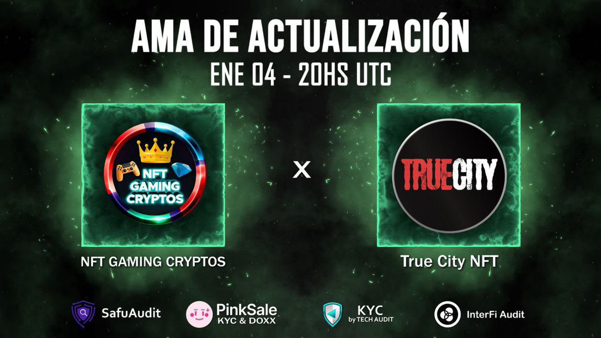 🎮NFT-GAMING💎CRYPTOS (@nftgamingcripto) on Twitter photo ‼️ #AMA con #TrueCity 🔥
🗓04 Enero
⏰20 UTC
Los chicos de <a href="/TrueCityNFT/">True City NFT</a> nos acompañan para entrevistarlos, conocer todas las actualizaciones y avances que traen🧐
t.me/NFTGAMING_CRYP…
🎁Entre los asistentes se sorteará:
💰25 $USDT
No te lo puedes perder🥳
Os esperamos💪 ‼️ #AMA con #TrueCity 🔥
🗓04 Enero
⏰20 UTC
Los chicos de <a href="/TrueCityNFT/">True City NFT</a> nos acompañan para entrevistarlos, conocer todas las actualizaciones y avances que traen🧐
t.me/NFTGAMING_CRYP…
🎁Entre los asistentes se sorteará:
💰25 $USDT
No te lo puedes perder🥳
Os esperamos💪