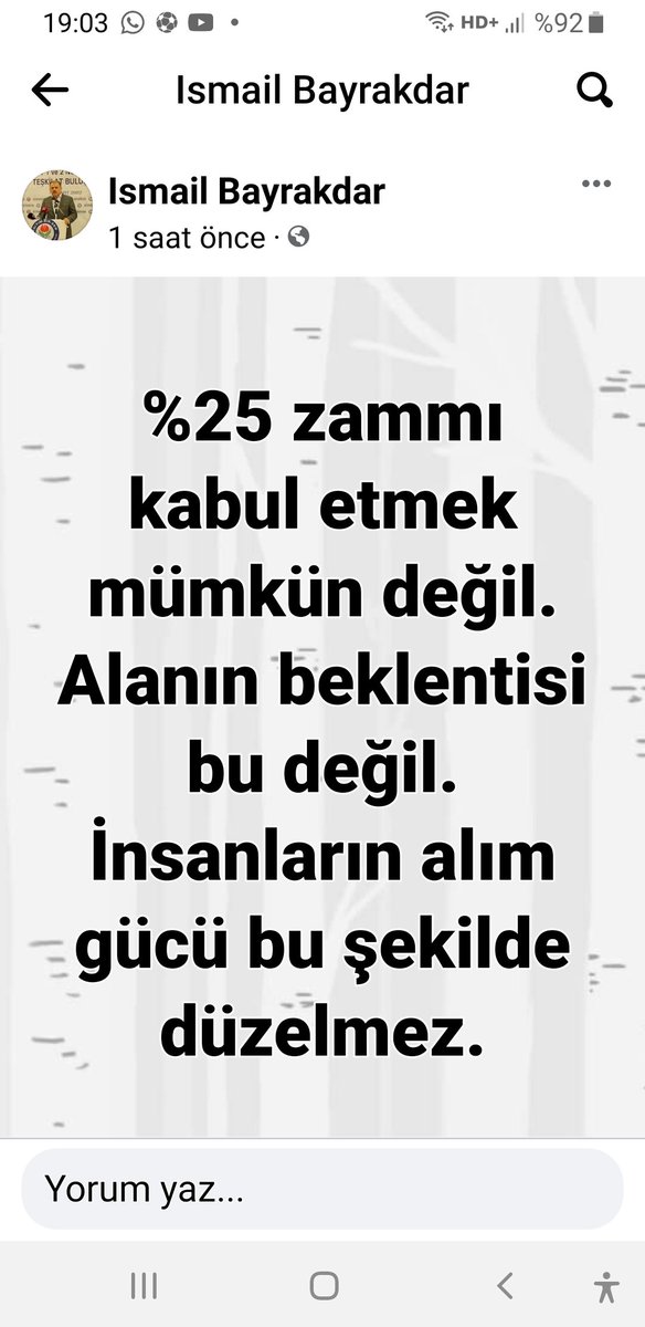 Sabit gelirli çalışanlar yani Kamu görevlilerinin alım gücü %25 zam ile dü-zel-mez. Çalışanların beklentisini karşılayacak seyyanen zam yapılmalıdır.