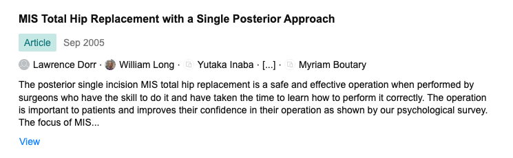COMPUTERSURGER4's tweet photo. π’ARTICLE by Dr. Long:
"MIS Total Hip Replacement w/ a Single Posterior
Approach"
#revisions #knee #hipreplacement #kneereplacement #robotics #golf #hiking #PPO #ppoinsurance #Medicare #nbcla #losangeles #bakersfield #hiparthroplasty #osteoarthritis #arthroplasty https://t.co/Pp6UndivRb