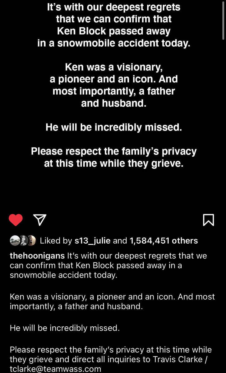 Rest In Peace to the absolute legend <a href="/kblock43/">Ken Block</a> No words can describe how much he’s done for the car culture, Prayers to his friends and family, you will be missed so much and live on in so many!