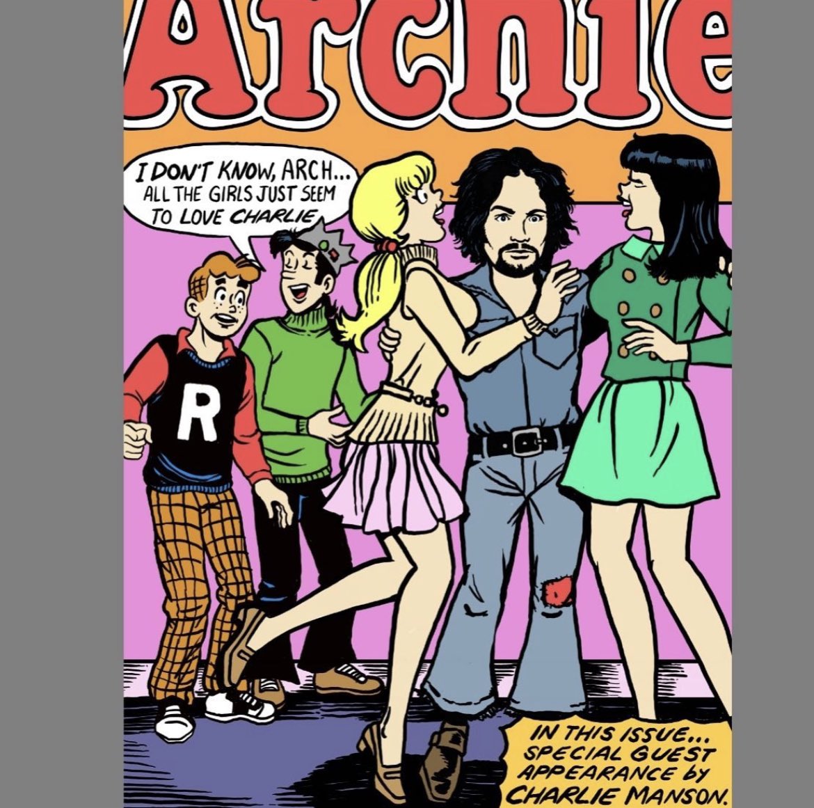 This THIS is one of the reasons I’m banned from Riverdale. 
.
.
#art #arts #fanart #fanartfriday #comic #comics #comicbook #comicbooks #archie #archiecomics #riverdale #cover #coverart #zugart #bettyandveronica #manson #charliemanson #murder #60s #serialkiller #murdershows