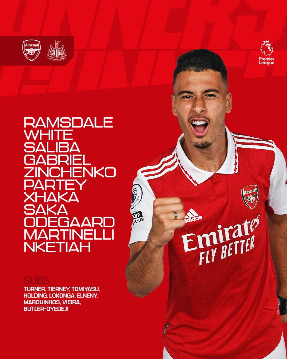 Arsenal vs Newcastle United line-up 1