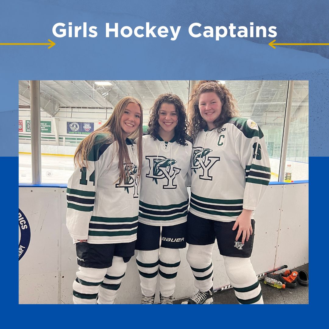 JPII_Athletics's tweet photo. Congrats to the Girls Ice Hockey Captains Isabella O’Reilly (DY), Delaney Burrell(JPII) and Hannah O’Dowd (CCA).  Delaney is a three sport captain her senior year 🏐🏒🥍 #RoarLions https://t.co/iHtzn0dZ1i