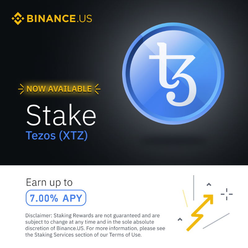 BinanceUS's tweet photo. Grow your @Tezos with the touch of a button when you stake your $XTZ on https://t.co/AZwoBOgsqS.

Earn up to 7% APY and start getting the most out of your #crypto today!

Start #staking now: https://t.co/X6bRvMmbhN