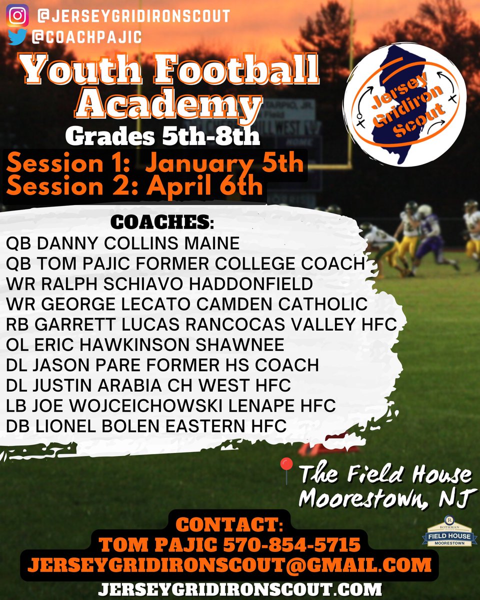 JerseyGridScout's tweet image. 🚨VOLUNTEER Service Hours Opportunity for HS FB Players‼️

Contact me ASAP‼️ 
Sess #1 Jan 5 th

#PayItForward 💯
#YouthFootball 🏈
#InfluenceOthers 🎯

@Fballchiefs @CoachWoj_LHS @SHSrenegadesFB @senecafootball