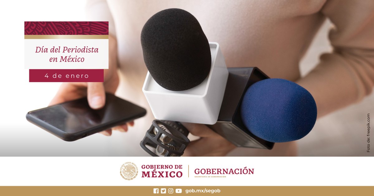 #DíaDelPeriodista| La libertad de expresión y el derecho a la información son principios fundamentales para construir una sociedad democrática. En la Secretaría de #Gobernación fomentamos y garantizamos estos derechos, pilares de la Cuarta Transformación.