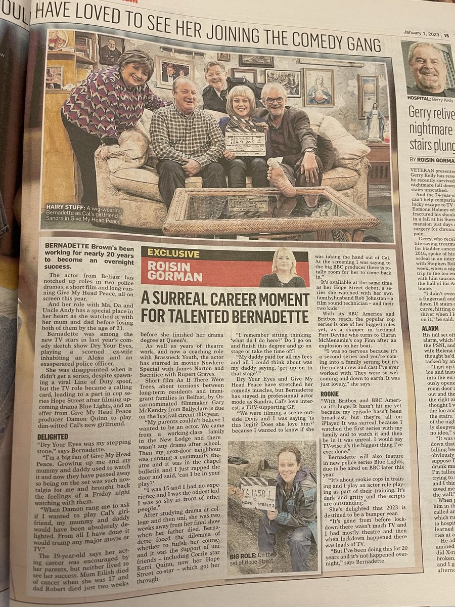 Bernie_B_4's tweet photo. Sunday World Exclusive 🗣️ @sundayworld #hopestreet #givemyheadpeace @BBCiPlayer https://t.co/9XfJLNd97B