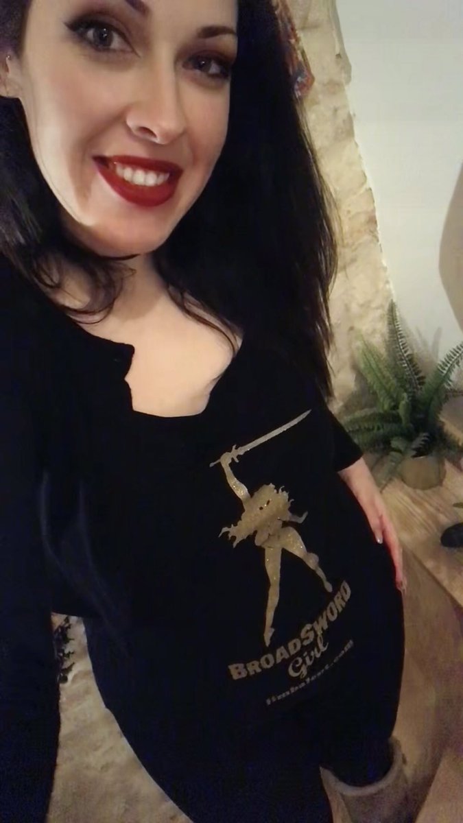 8BitesGaming's tweet photo. I’m officially a Broadsword Girl! Gus got a tshirt so he didn’t feel sad 😂 @RealJimBalent #BroadswordComics https://t.co/tYgoxUwHA7