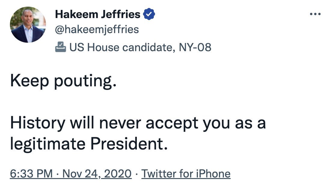 FRIENDLY REMINDER: Hakeem Jeffries is an election denier.