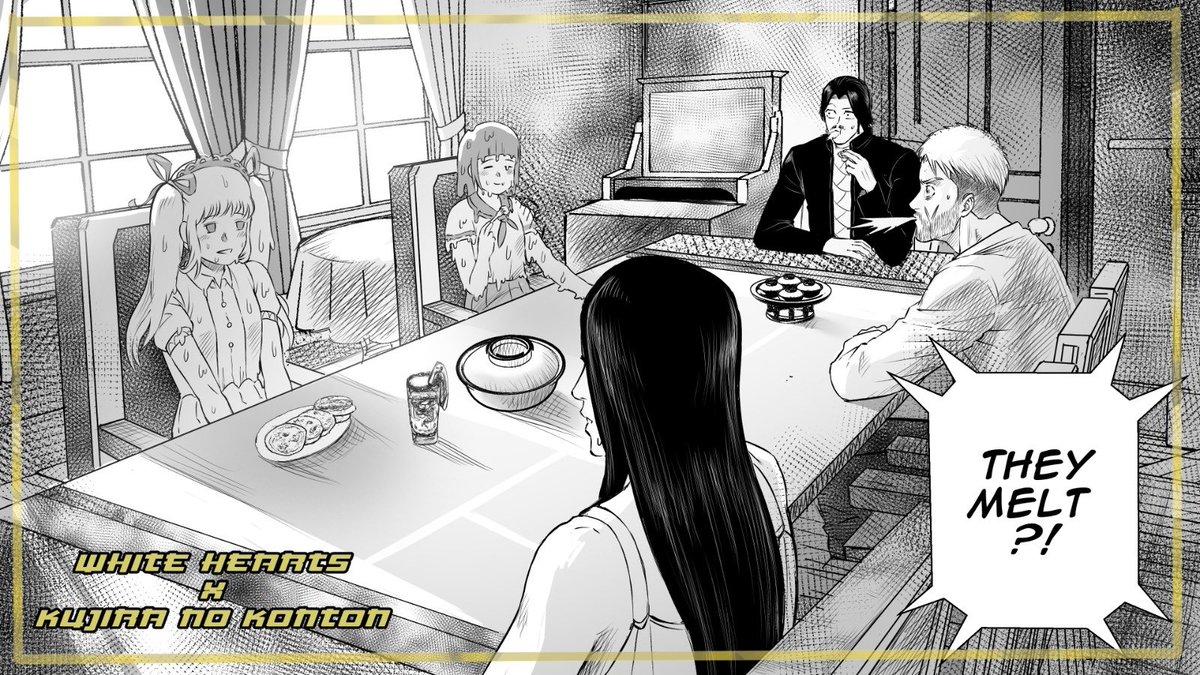 Something is wrong with our friends at Whitehearts, they are melting...

They're going to apologize after the mess they made at the table, so we're giving you :
2 WL KNK
1 Nft from Whitehearts

➩RT and like this tweet
➩Follow : <a href="/KujiraNoKonton/">Kujira No Konton</a> &amp; <a href="/WhiteHeartsNFT/">White Hearts🤍</a> 
➩Tag a friend