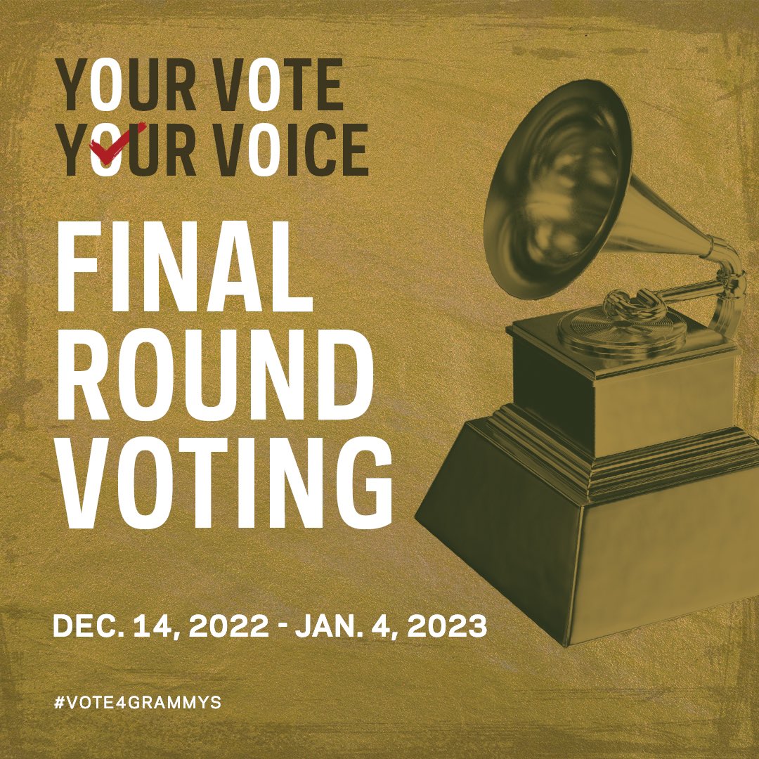 Participation in the #GRAMMYs voting process is critical to upholding the integrity of music’s only peer-voted honor. If you're a @RecordingAcad voting member, be sure to cast your Final Round ballot by Jan. 4! #Vote4GRAMMYs