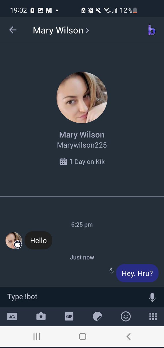 CallOutFraud's tweet photo. Here we go...another 1 day old profile on kik.

How long before the scam hits?

@Kik https://t.co/Rz0sjDNXMt
