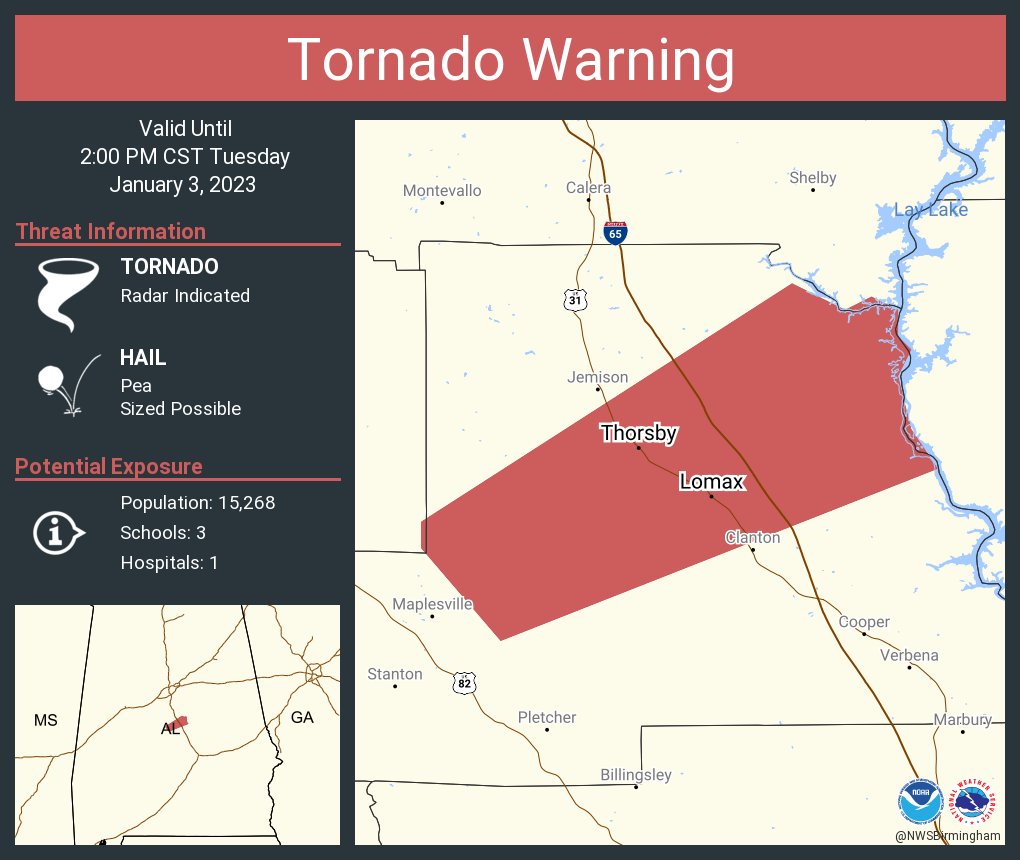 NWS Tornado on Twitter "Tornado Warning including Thorsby AL and Lomax