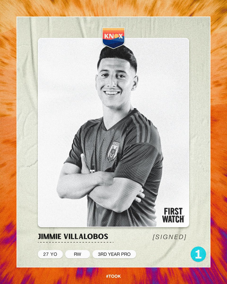 SIGNED: a USL1 runner-up. 

Forward Jimmie Villalobos makes the short move from Chattanooga to Knoxville for the 2023 season. A key player for the Red Wolves’ run to the @uslleagueone championship game last season, Jimmie brings experience &amp; a hunger to lift that trophy.
