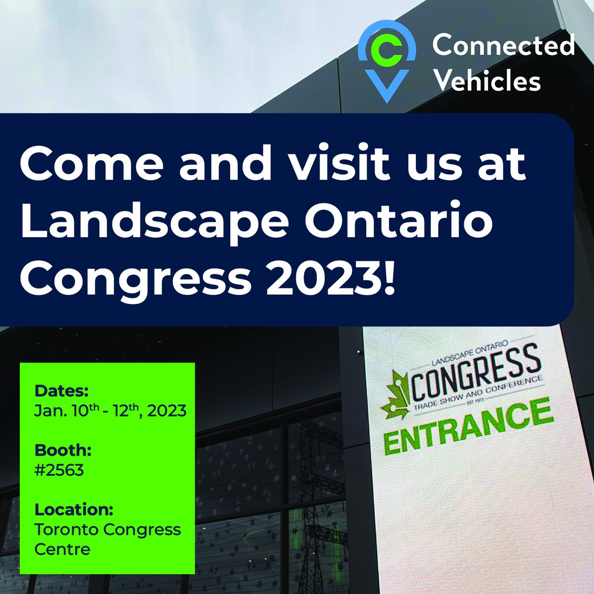 We are officially one week away from the Landscape Ontario Congress 2023! Join us at booth #2563 #connectedvehicles #assettracking #landscapeontario #locongress #locongress2023 #congress #2023 #fleet #tracking #assets #vehicles #compliance #getcompliant #ontariolandscaping