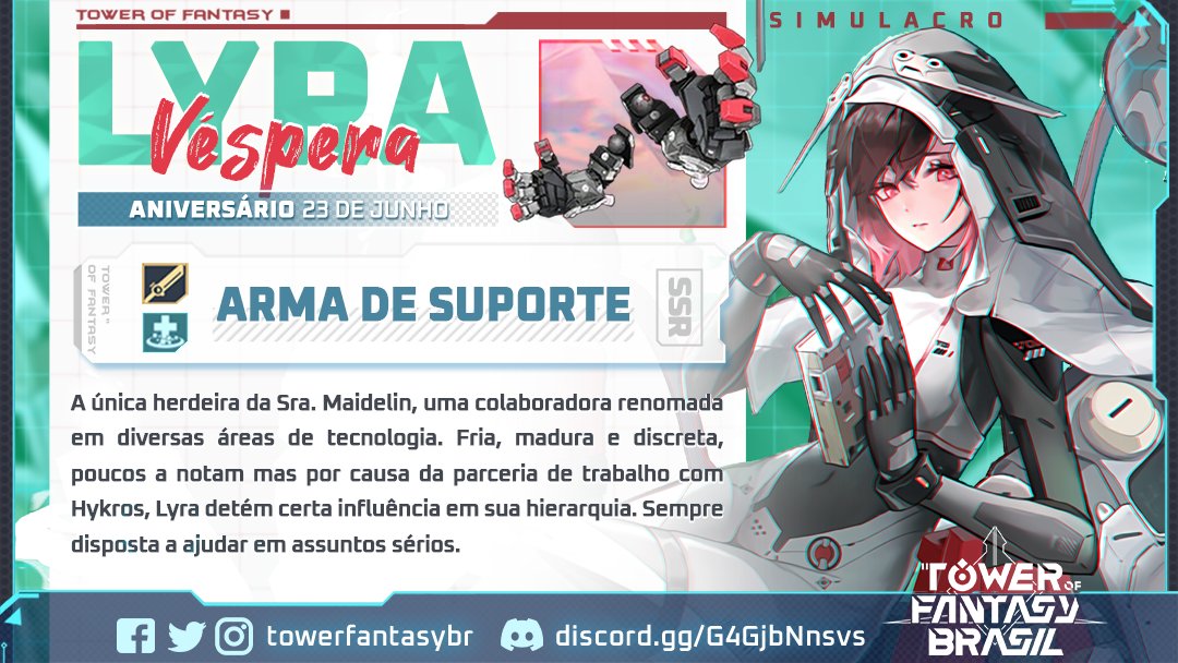 Tower of Fantasy Brasil on X: Tower of Fantasy Brasil Discord   FB  FB Grupo   TW  Insta   . . . #幻塔 #toweroffantasy