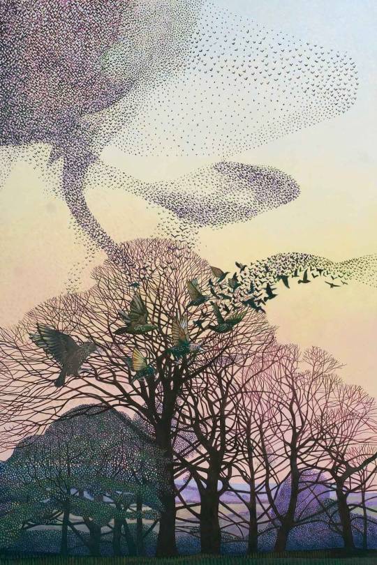 🎨Annie Ovenden
Murmuration over Lanhydrock Park Watercolor