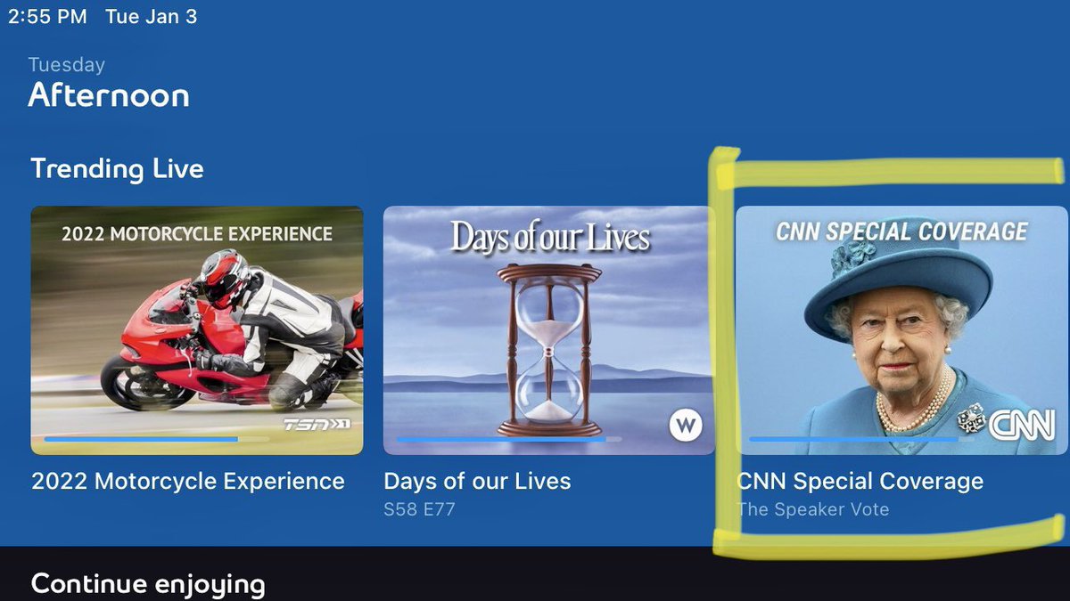 Interesting choice of thumbnail by <a href="/Bell/">Bell</a> for <a href="/CNN/">CNN</a> Special Coverage of US House Speaker vote on FibeTV app. 
(Or, has the Speaker vote taken this much toll on Kevin McCarthy?) 
#Speaker #Congress