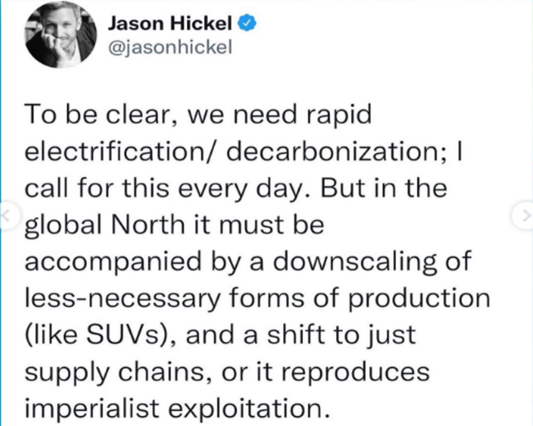CLEANconnectnet's tweet photo. ...
Downscaling from #SUV’s, switching faster to #carsharing, #ManufacturingDistribution, #RegenerativeSourcing, restricting #FastFashion & FastConsumingElectronics, & extending #ProductLifeCycles, will generate a more #JustSupplyChain for all, reduces aggregate #EnergyUse, & ... https://t.co/jBgSoNaoOG