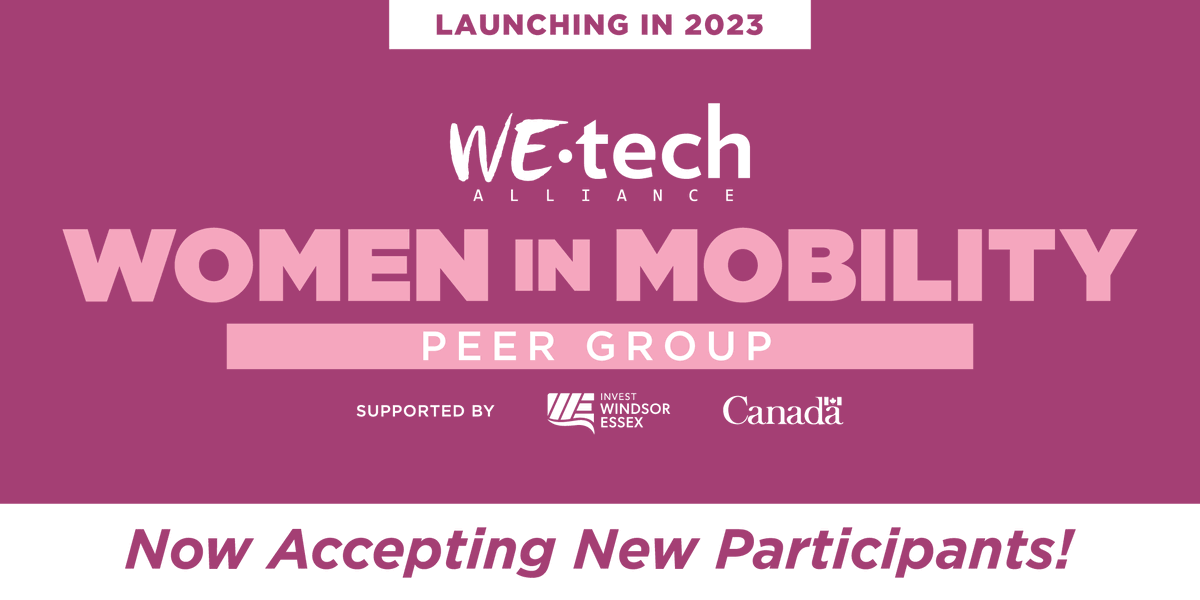 We want to create a space for women in mobility in #YQG &amp; surrounding regions to learn from each other and industry experts, share opportunities, explore synergies &amp; provide tools and connections for growth.

Join the Women in Mobility Peer Group!  
docs.google.com/forms/d/e/1FAI…