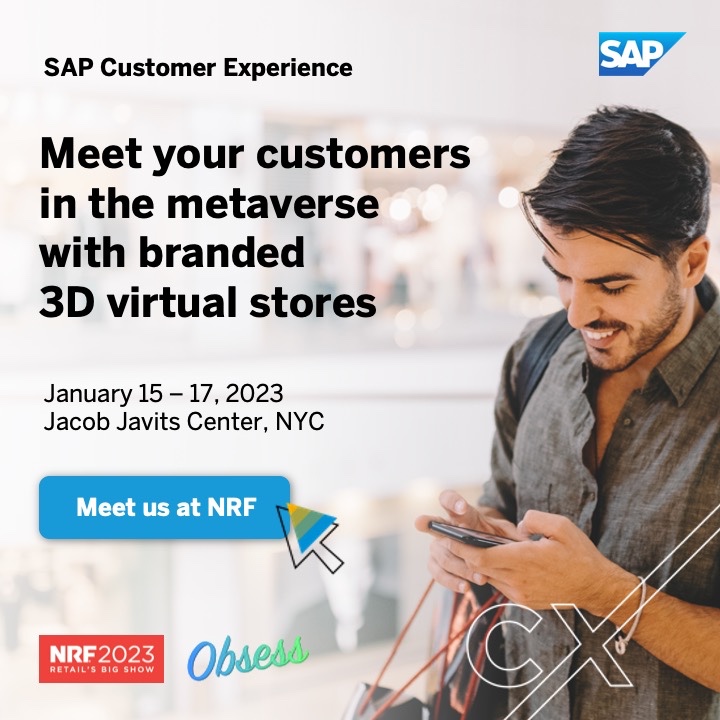 Metaverse shopping made easy: omnichannel commerce from SAP enhanced with innovative virtualization solutions by Obsess, #SAPPartner via SAP.iO. Visit #NRF2023 to hear how beauty pioneer Charlotte Tilbury delivers #CX that excels: imsap.co/60163P41O