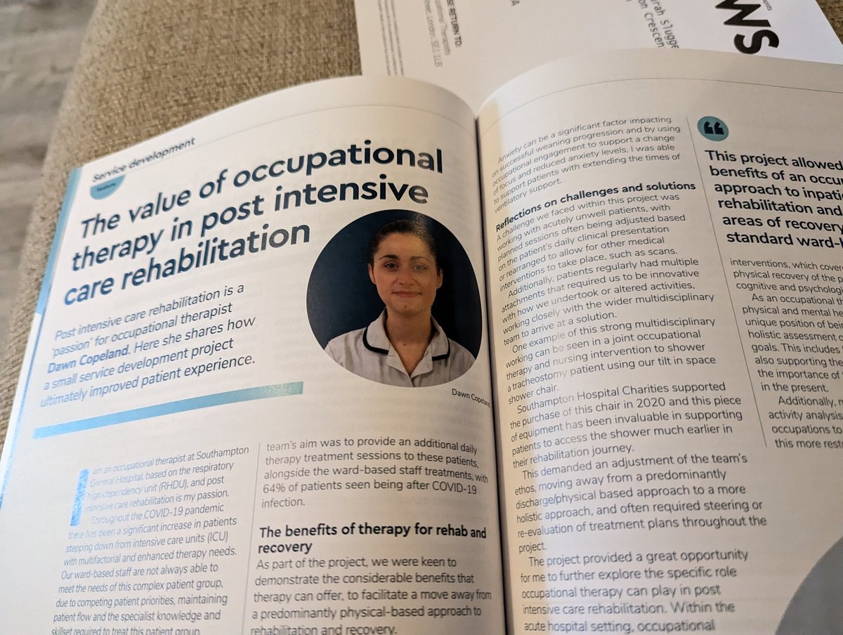 Amazing to see my project write up about my passion in print in this month's OT news. My son saying 'look Mummy that's you in the book' all the squishy heart feelings! #BAOT #workingmum #OTnews #rehablegends